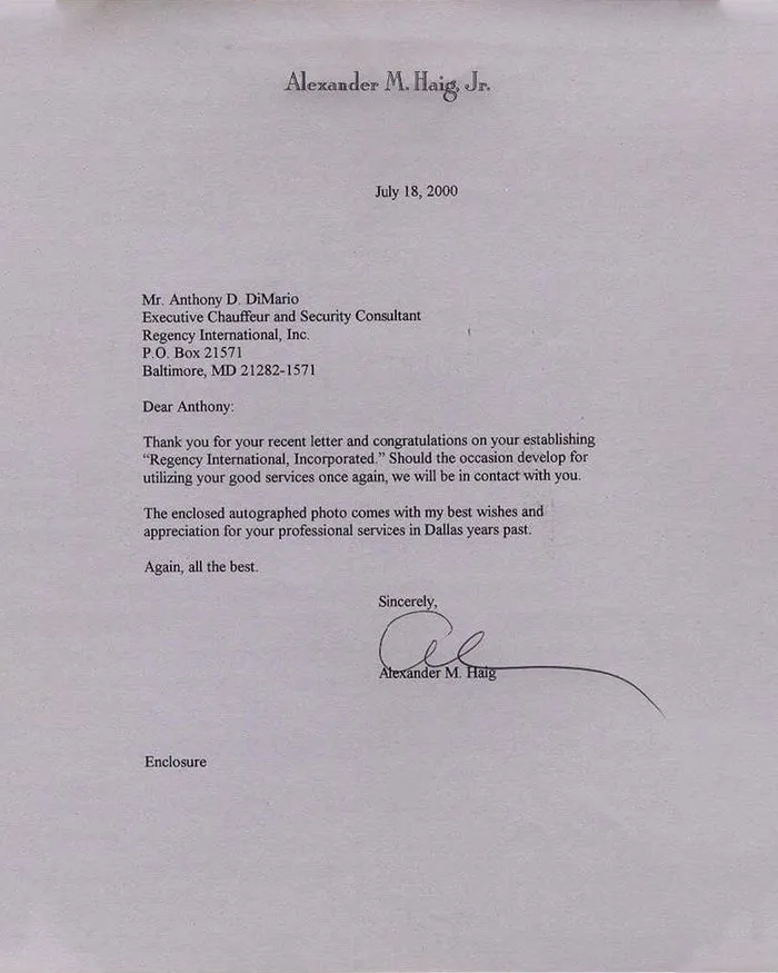 Alexander Haig letter